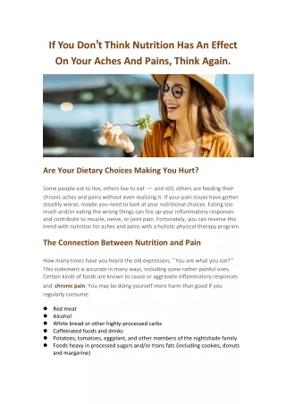 if you don t think nutrition has an effect