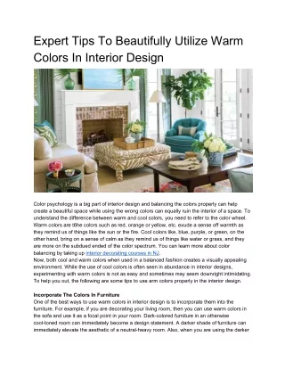 Expert Tips To Beautifully Utilize Colors In Interior Design