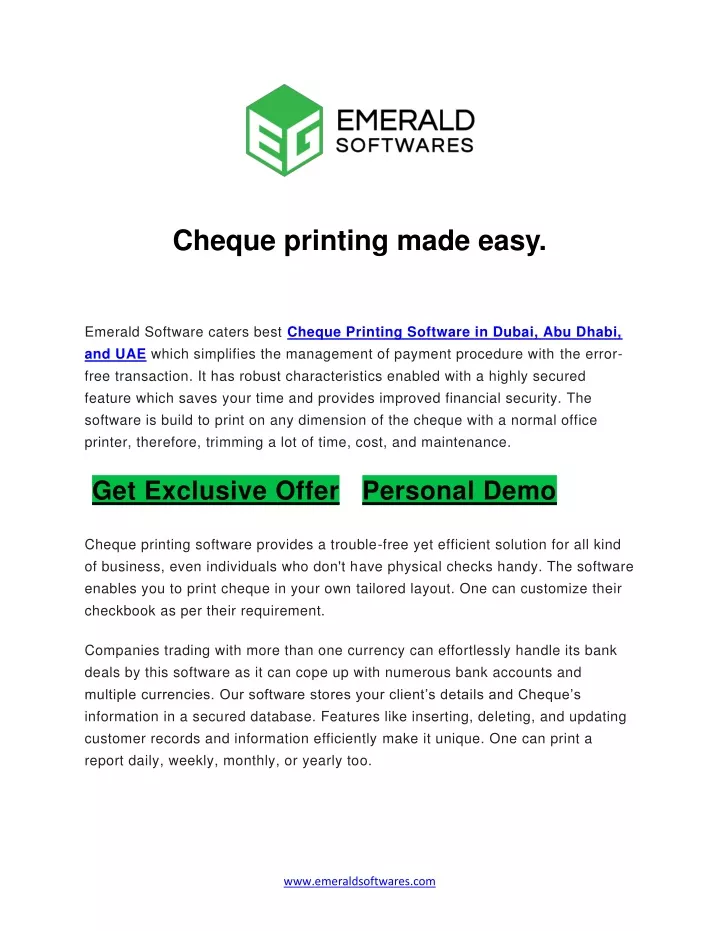 cheque printing made easy