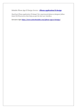 reliable iphone app ui design service iphone