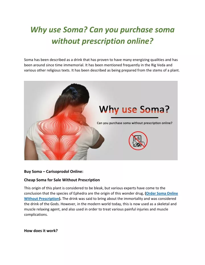 why use soma can you purchase soma without