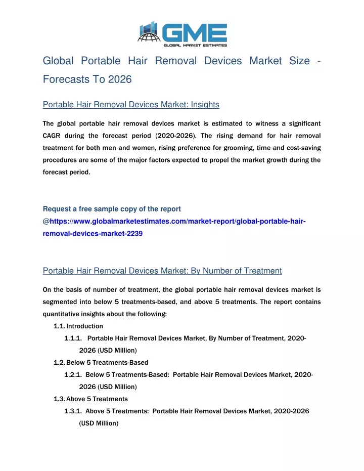 global portable hair removal devices market size