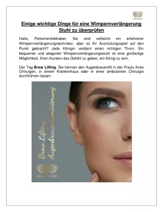 Einige wichtige Dinge für eine Wimpernverlängerung Stuhl zu überprüfen