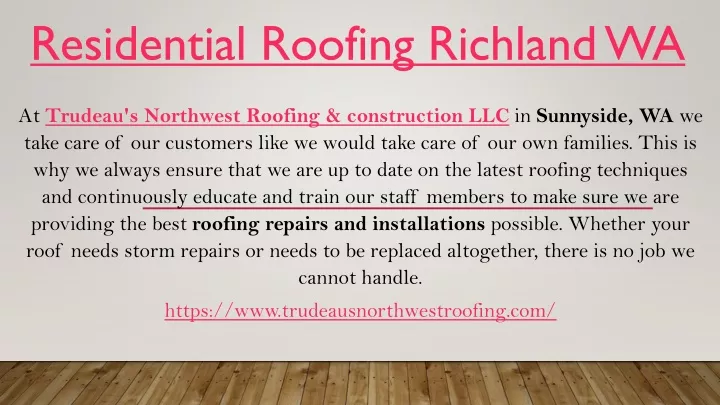 residential roofing richland wa