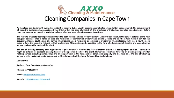 cleaning companies in cape town