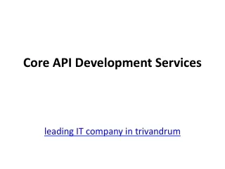 core api development services