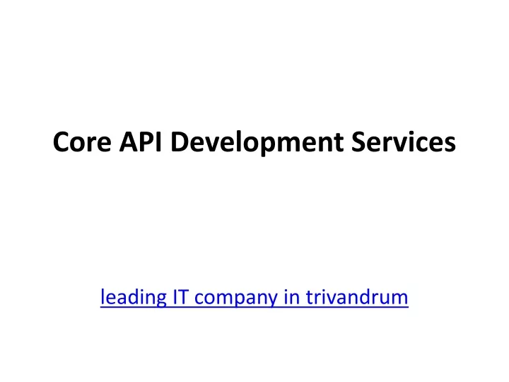 core api development services