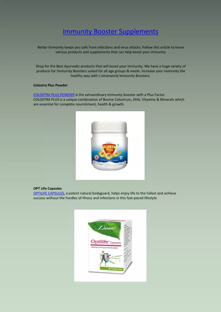 immunity booster supplements