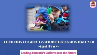 3 Benefits of Early Learning Programs that You Must Know