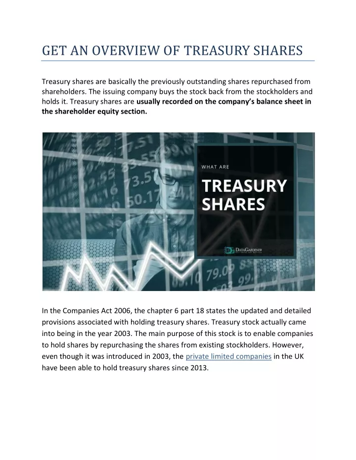 get an overview of treasury shares