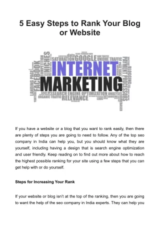 5 easy steps to rank your blog or website