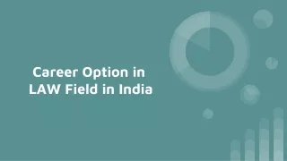 Career Option in LAW Field in India