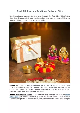 diwali gift ideas you can never go wrong with