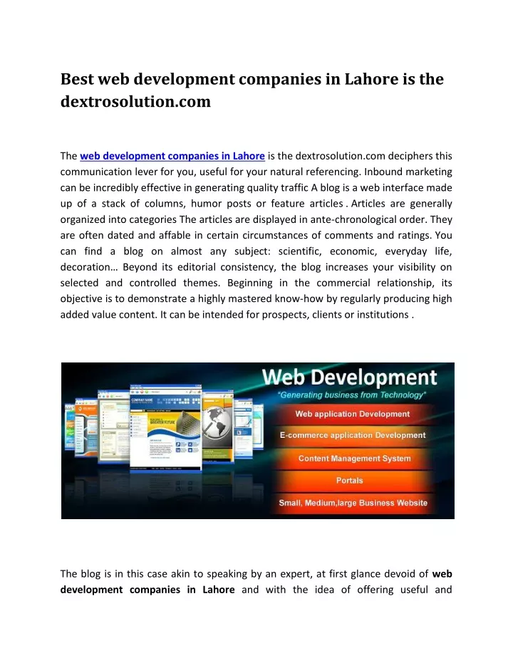 best web development companies in lahore