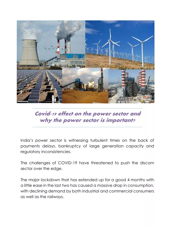 covid 19 effect on the power sector