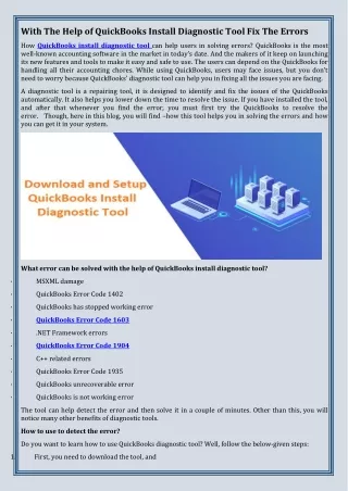 with the help of quickbooks install diagnostic
