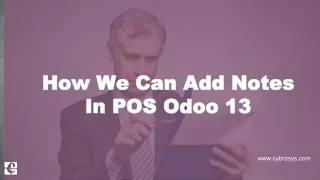 How we Can Add Notes In POS Odoo 13