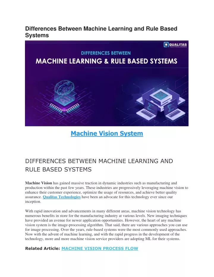 differences between machine learning and rule