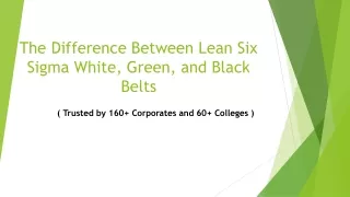 The Difference Between Lean Six Sigma White, Green, and Black Belts