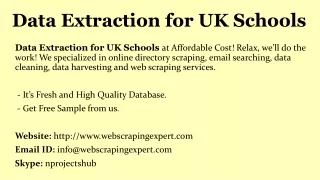 data extraction for uk schools