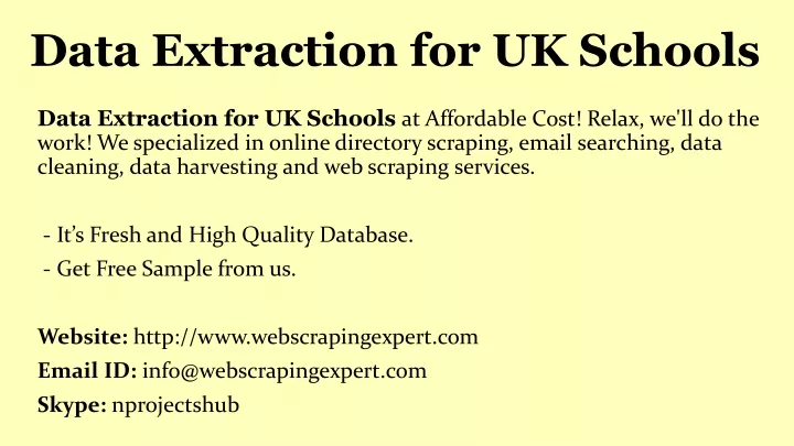 data extraction for uk schools