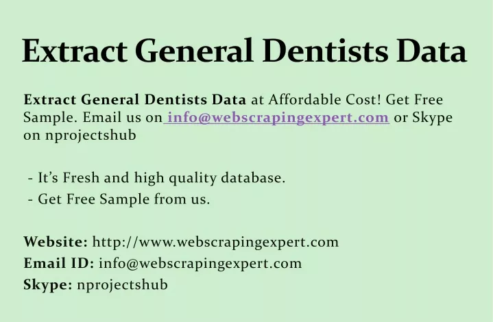 extract general dentists data