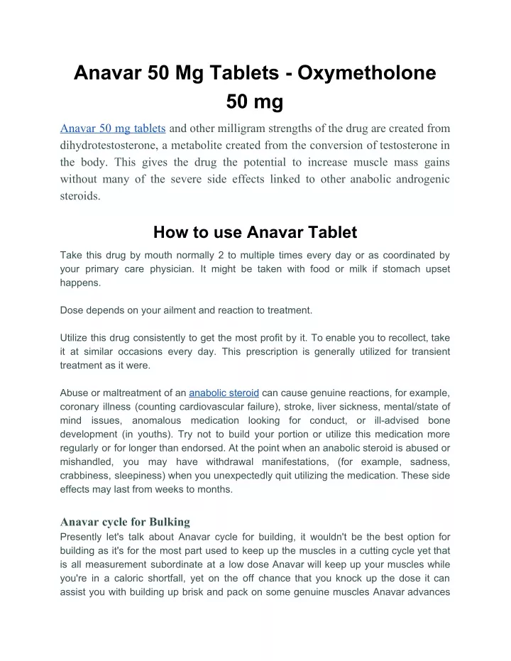 anavar 50 mg tablets oxymetholone 50 mg