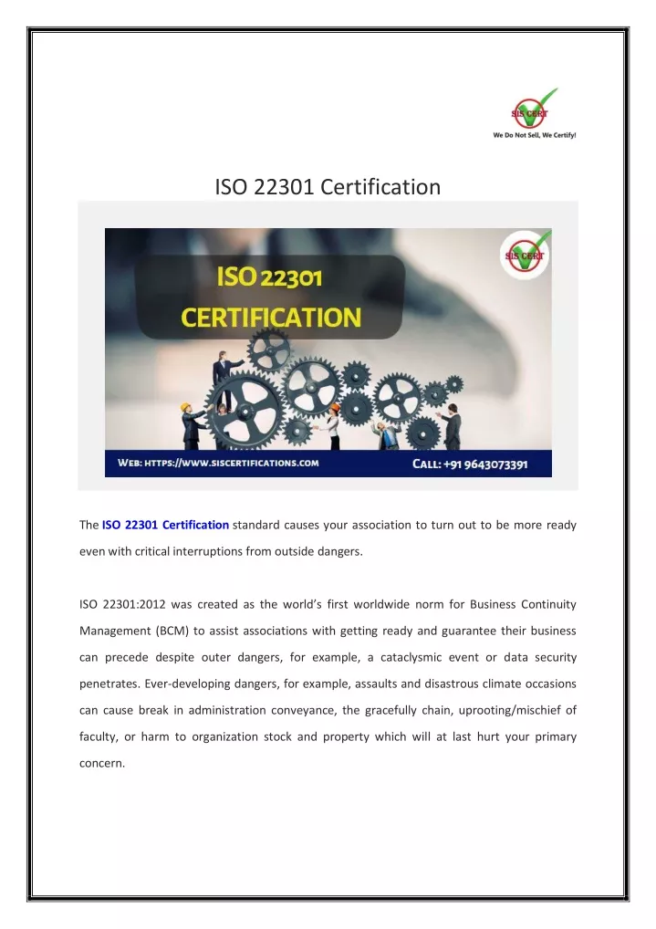 iso 22301 certification