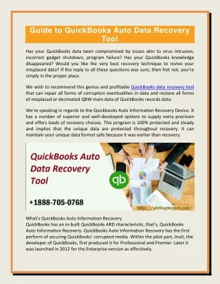 Guide to QuickBooks Auto Data Recovery Tool