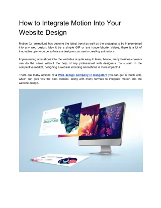 How to Integrate Motion into Your Website Design