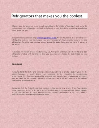 refrigerators that makes you the coolest