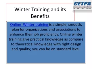 Winter Training and its Benefits