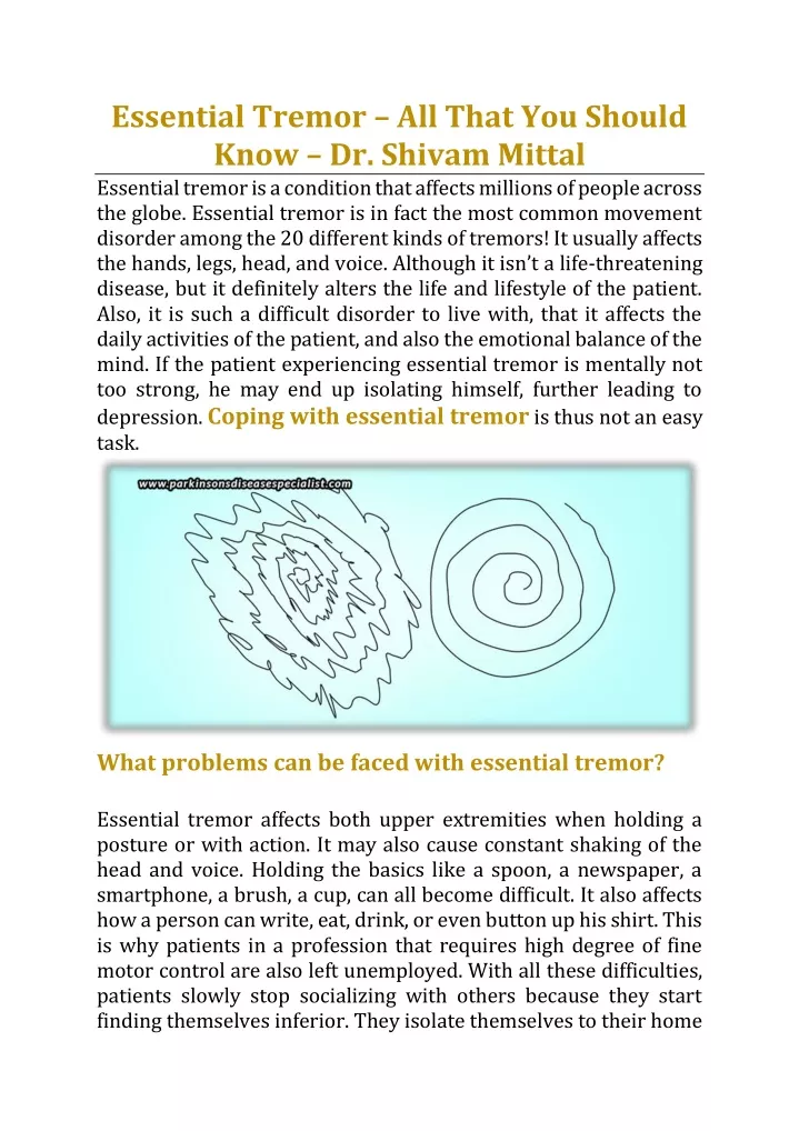 essential tremor all that you should know