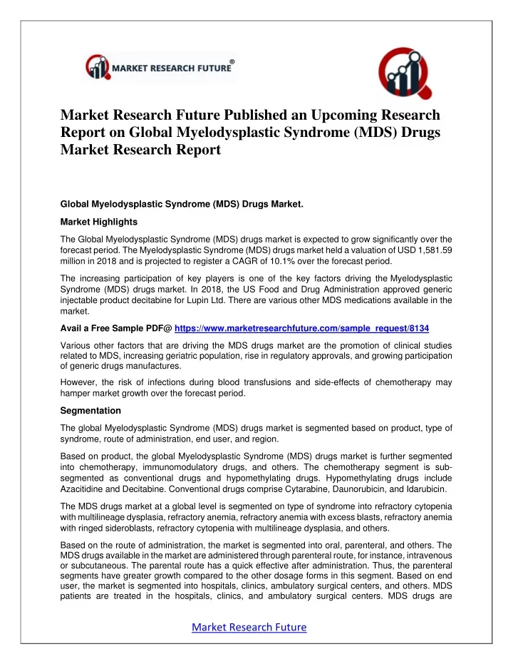 market research future published an upcoming