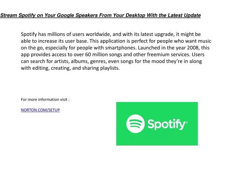 stream spotify on your google speakers from your
