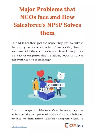 major problems that ngos face and how salesforce