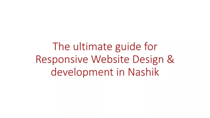 the ultimate guide for responsive website design development in nashik