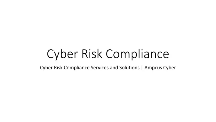 cyber risk compliance