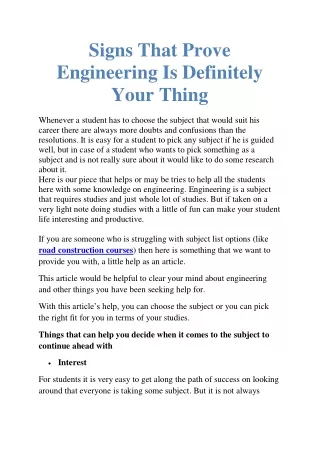 signs that prove engineering is definitely your