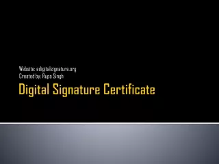Digital Signature certificate