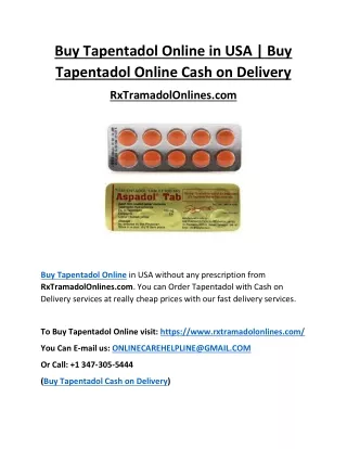 Buy Tapentadol Online in USA | Buy Tapentadol Online Cash on Delivery