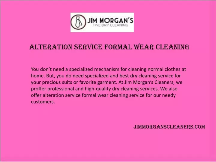alteration service formal wear cleaning