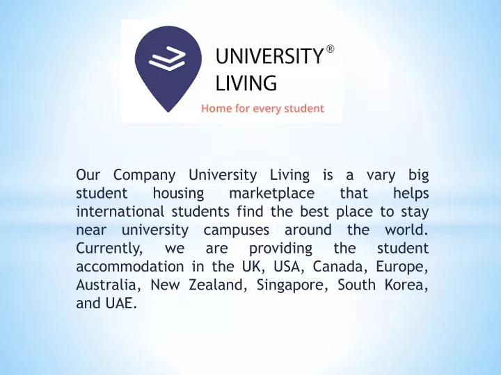 our company university living is a vary