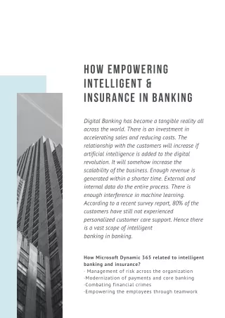 How Empowering Intelligent & Insurance in Banking