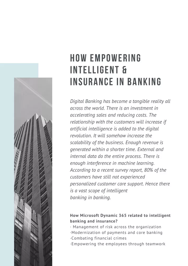 how empowering intelligent insurance in banking