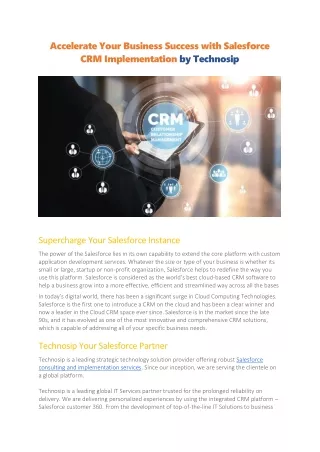 accelerate your business success with salesforce