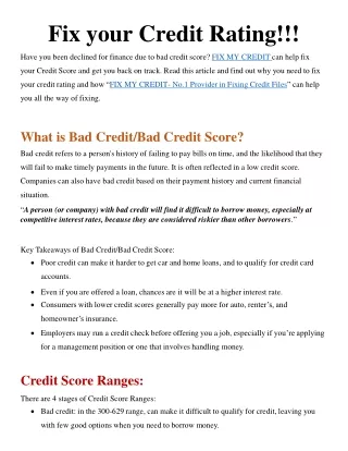 Fix My credit