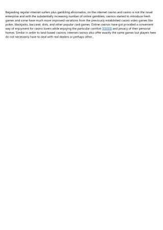 regarding regular internet surfers plus gambling