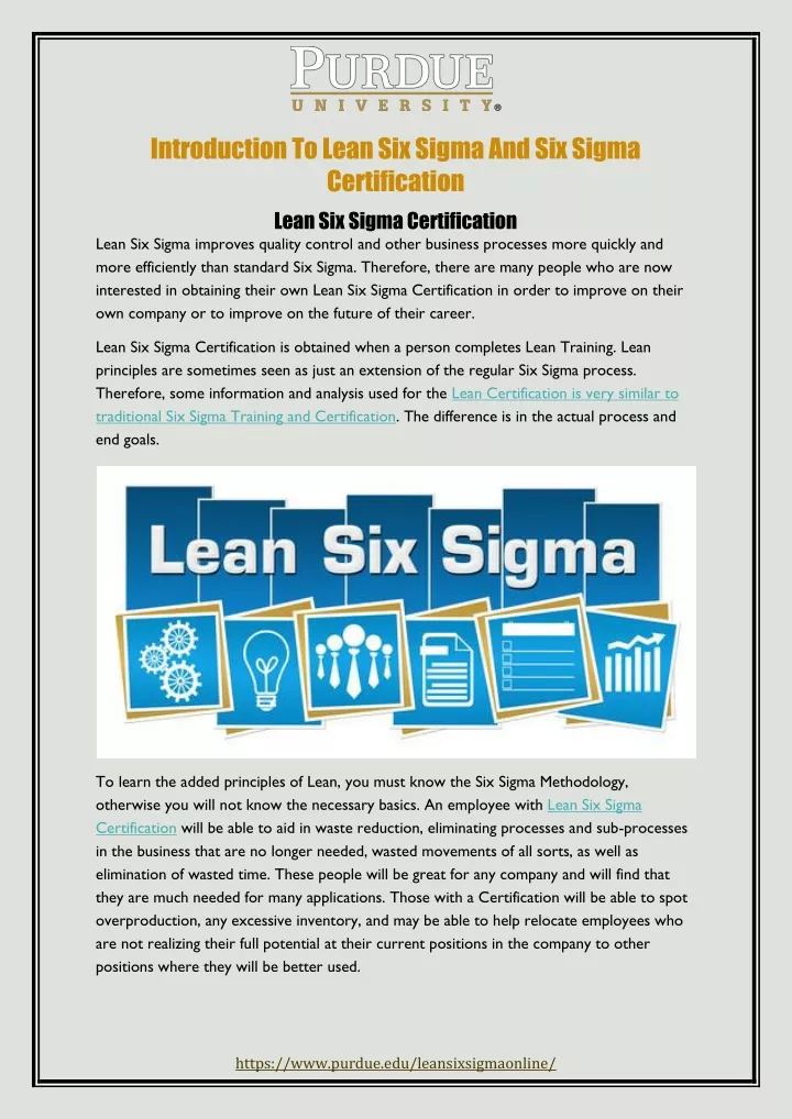 introduction to lean six sigma and six sigma