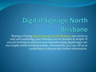 Digital signage North Brisbane
